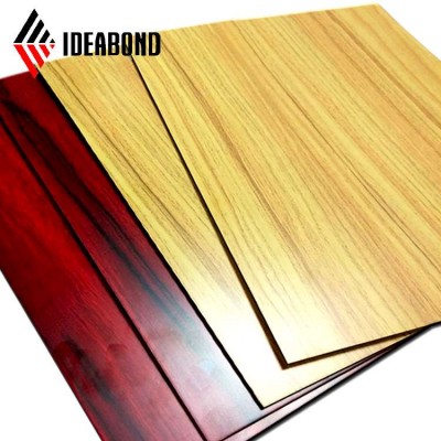1220*2440 mm Outdoor PVDF Wood Color Plastic Composite Wall Panels